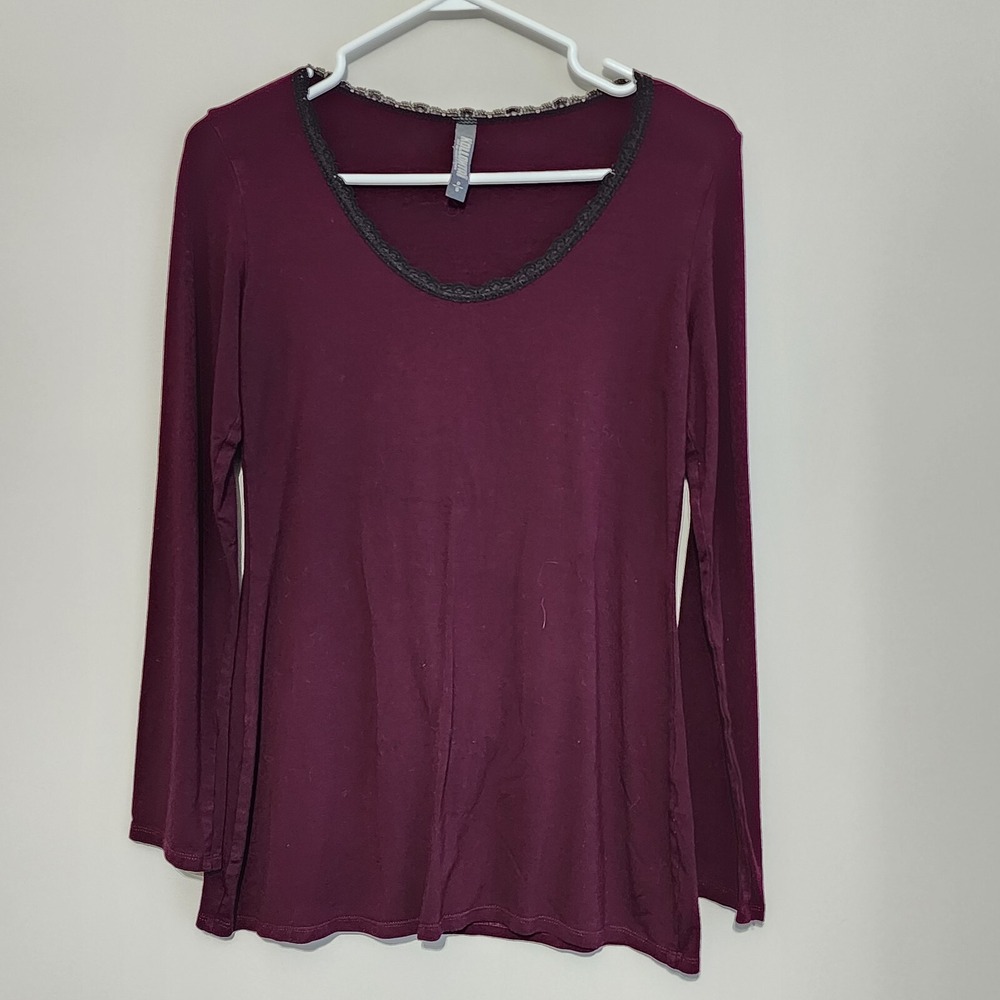 KOLLONTAI Top Womens‎ Small Burgandy Black Lace Dark Academia Made In Montreal